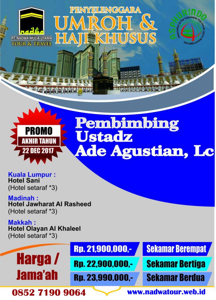 Umroh 22 Desember 2017 bersama ust Ade Agustian, Lc