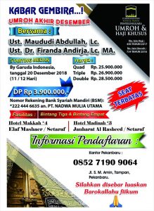 Umroh Des 2018 Ust Firanda Andirja dan Ust Maududi Abdullah Nadwa Tours