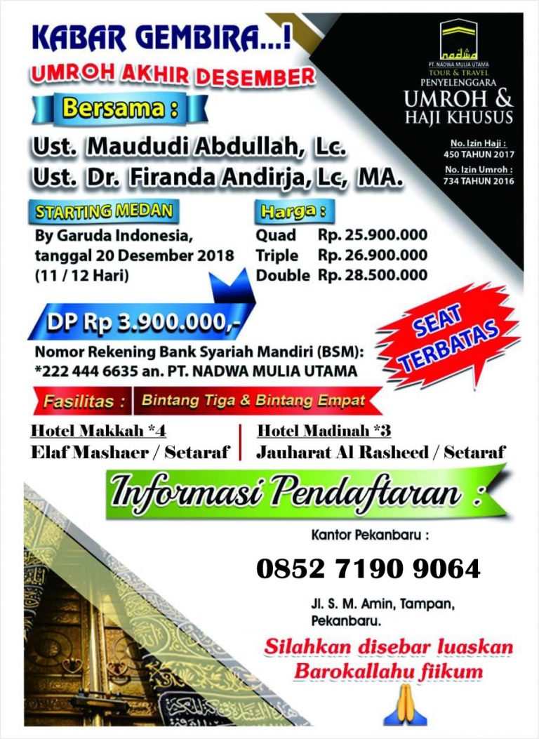 Umroh Desember 2018 Marketing Nadwa Tour Travel